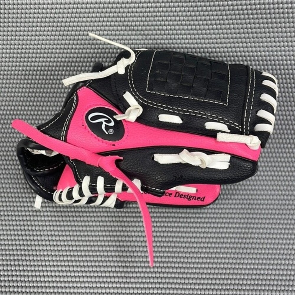 Rawlings 9” Youth Players Series Baseball Glove Pink & Black RHT Model PL91PB